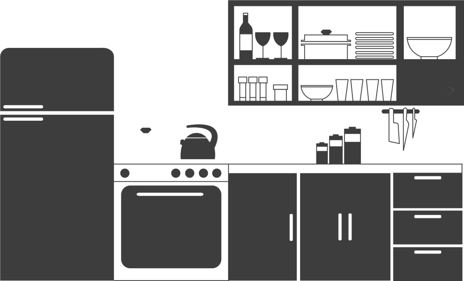 Кухонная мебель вектор