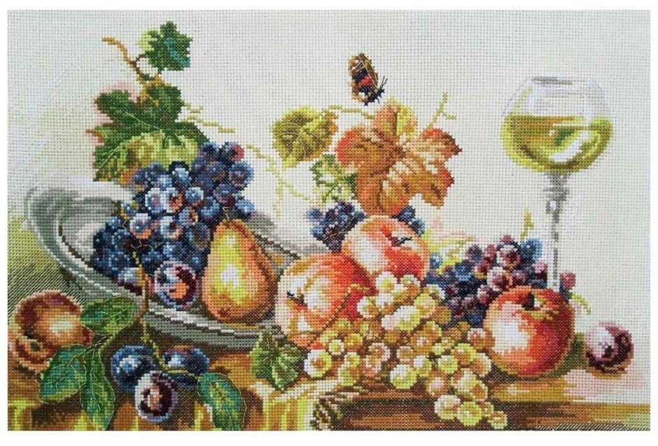 Виноградное вино вышивка
