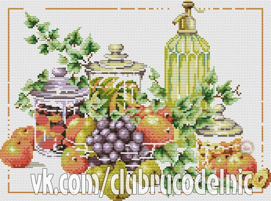 Вышивка крестом вино