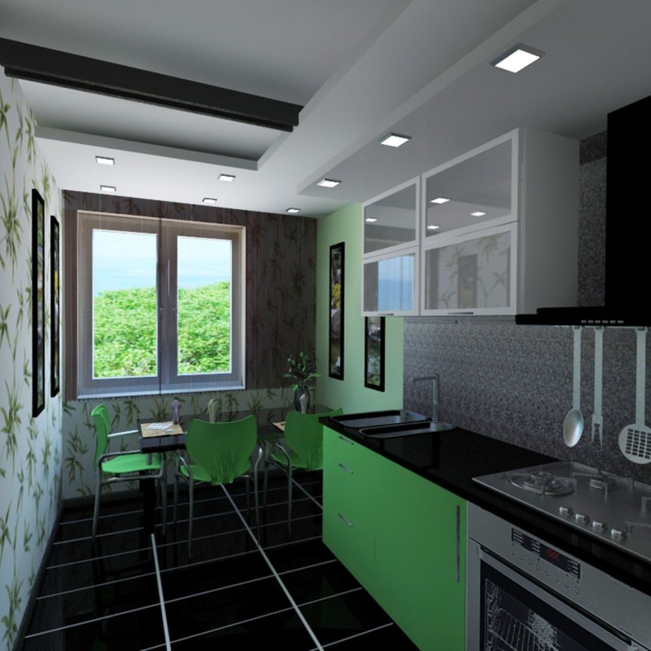 Планировка кухни п44 трешка