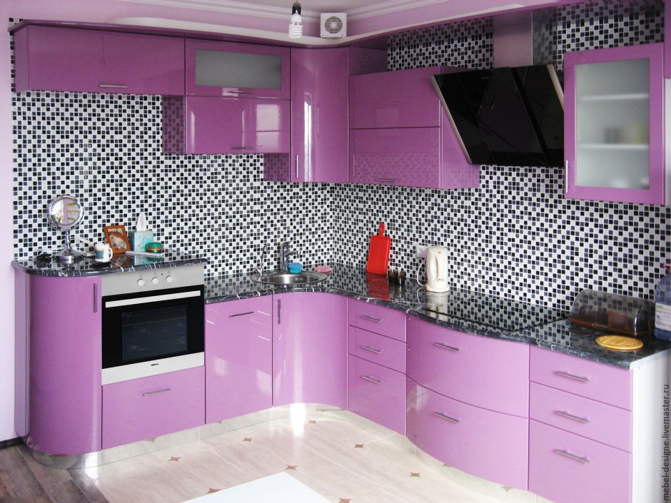 Кухня грязно розового цвета (63 фото)