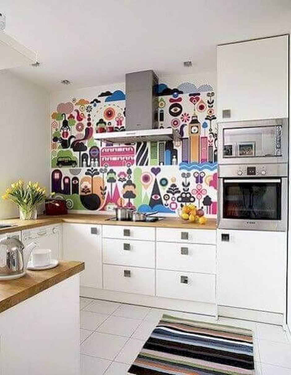 Современный декор стен на кухне