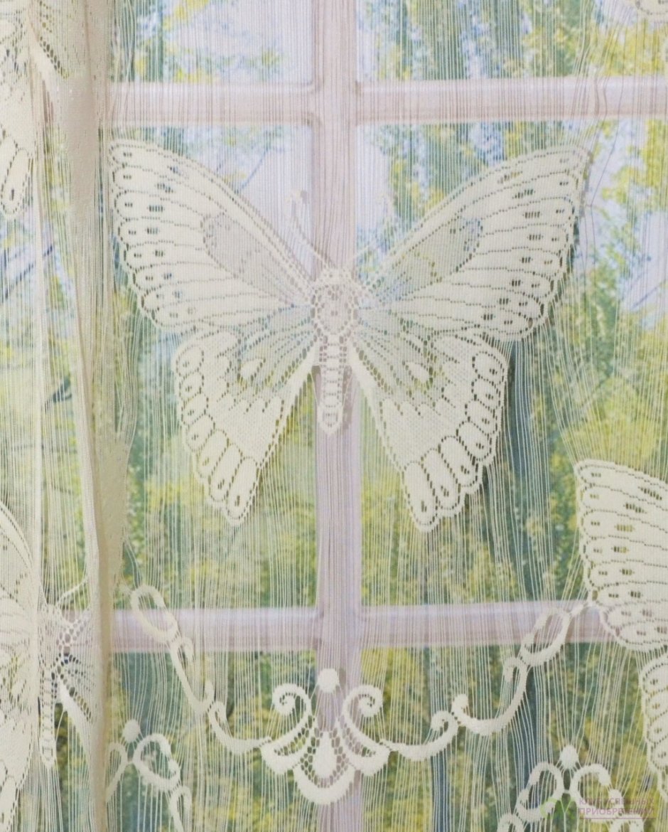 Нитяные шторы с бабочками