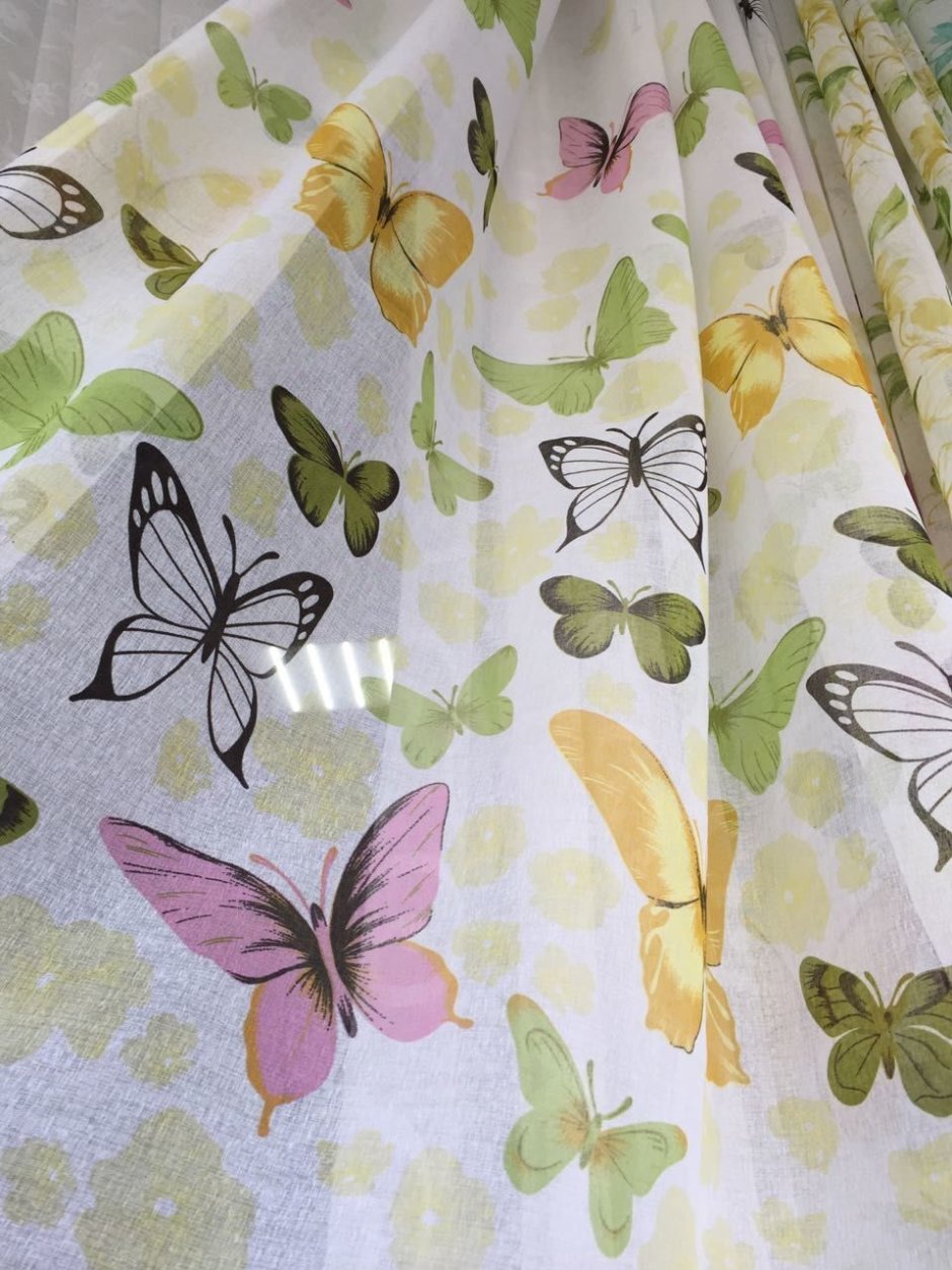 Ткань для штор с бабочками