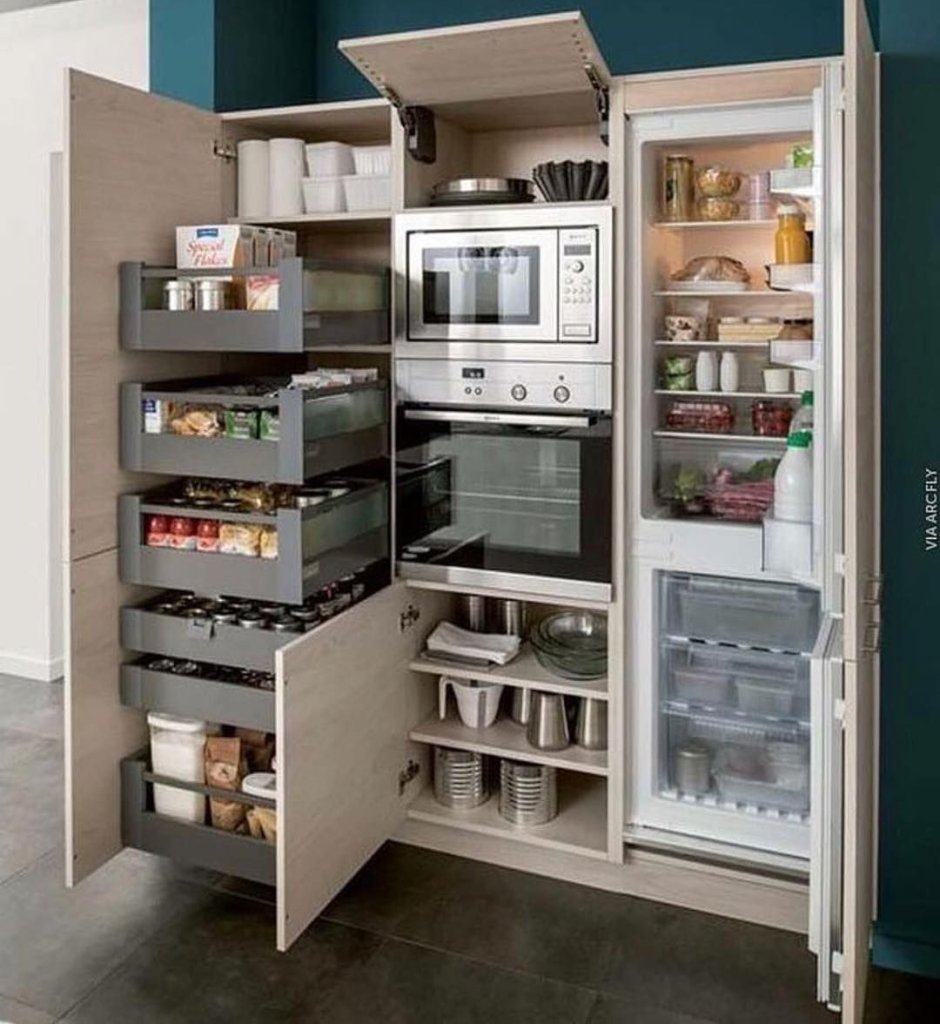 Необычные шкафы для кухни (69 фото)