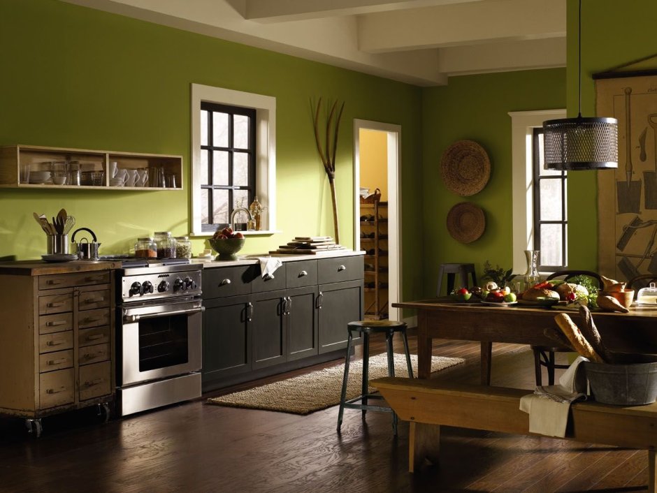 Оливковый цвет в интерьере кухни сочетание цветов