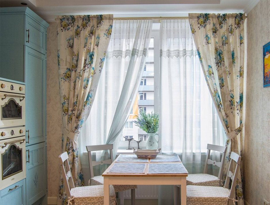 Шторы для кухни в стиле Прованс и Кантри