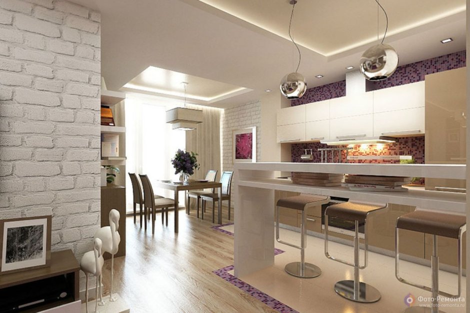 Кухня гостиная Контемпорари 2022