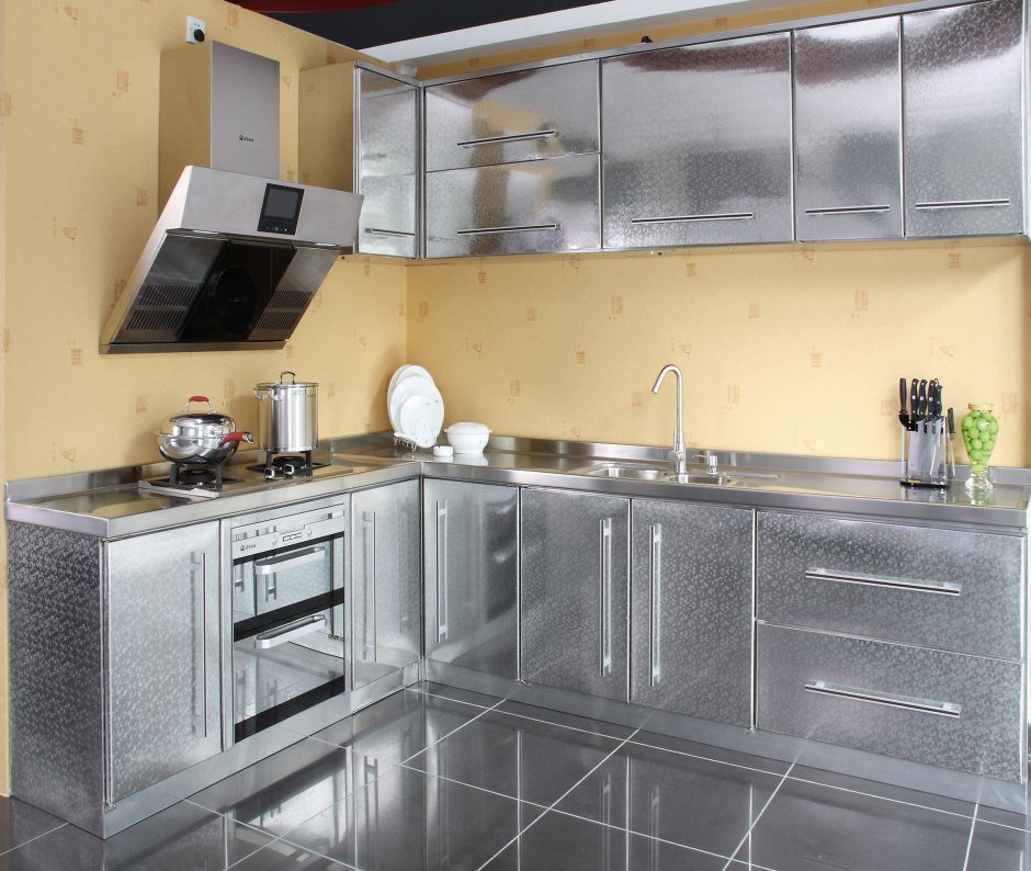 Кухонные фасады из алюминия