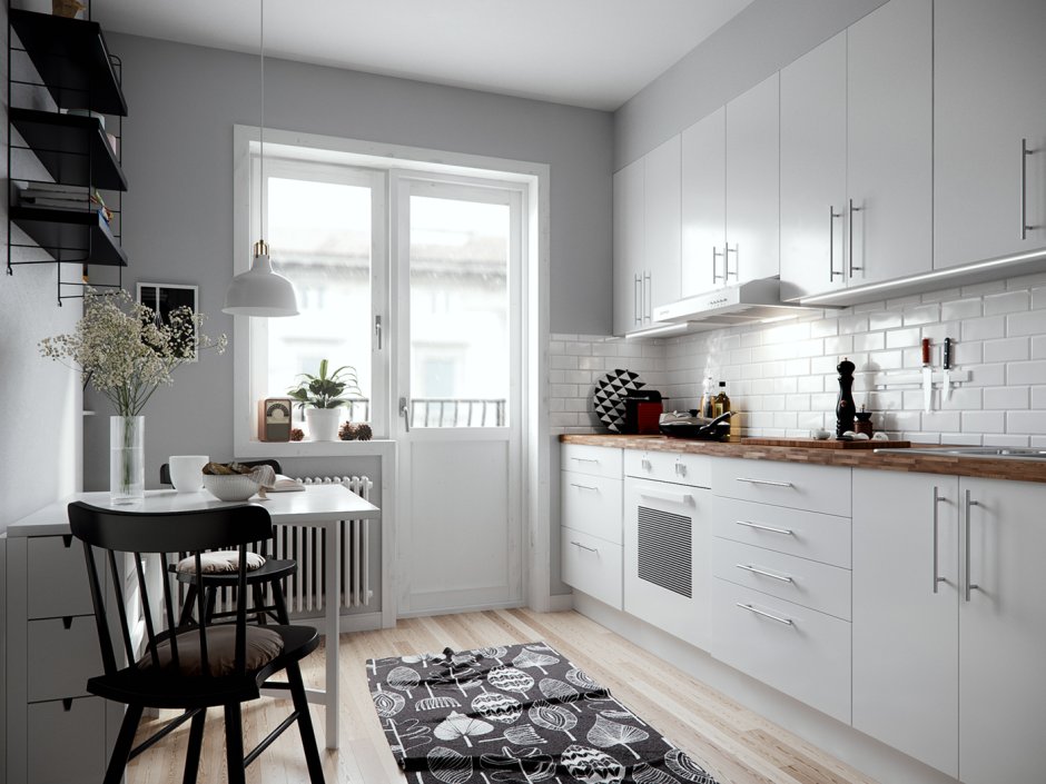 Кухня в белых тонах интерьер (65 фото)