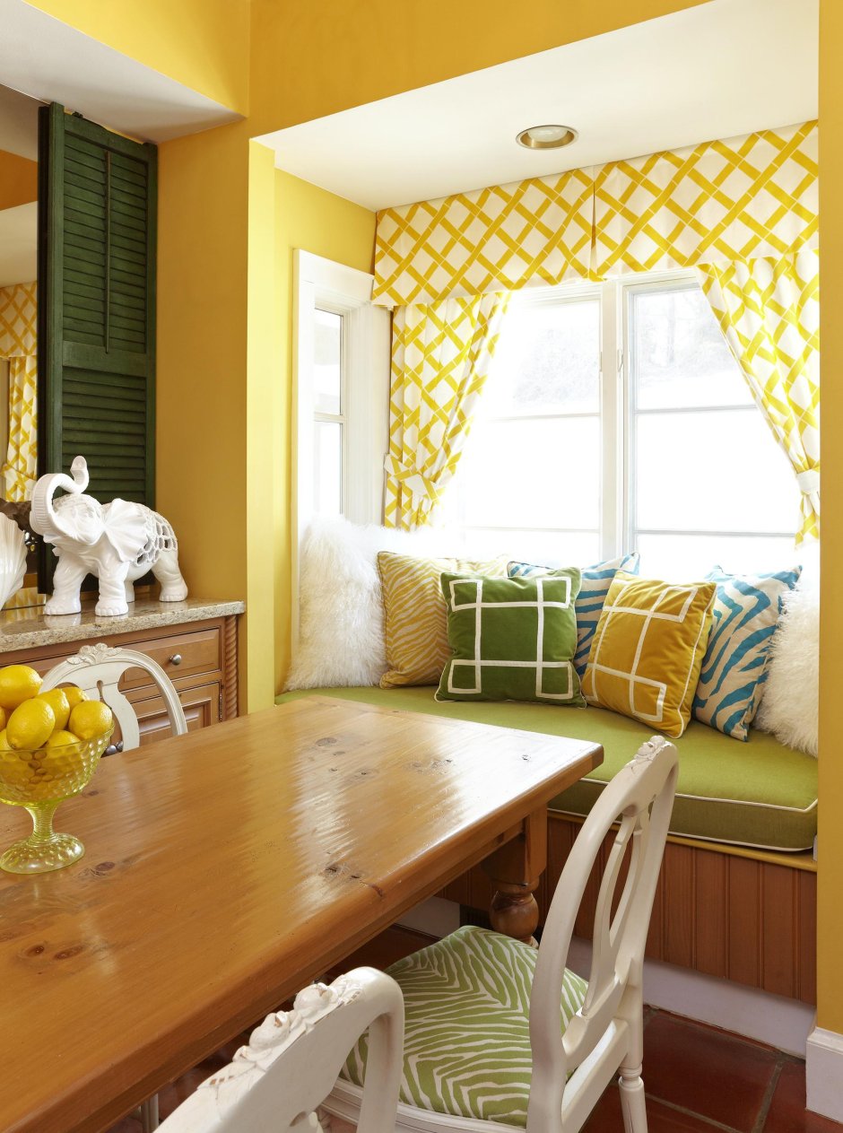 Кухонные шторы желтые
