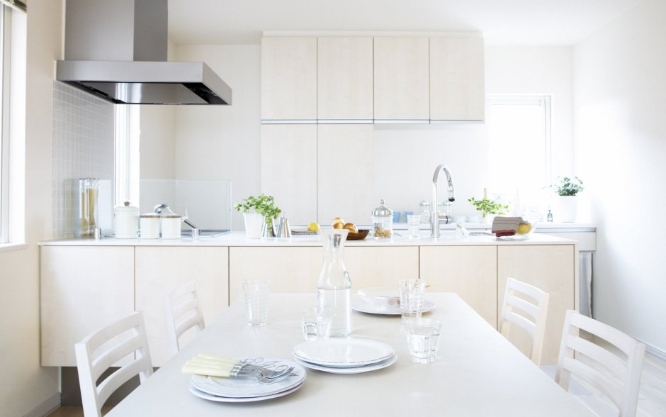 Обои для белой кухни