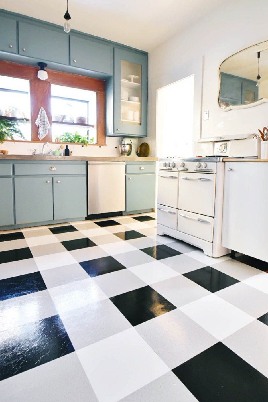 Цветная плитка на пол кухни (59 фото)