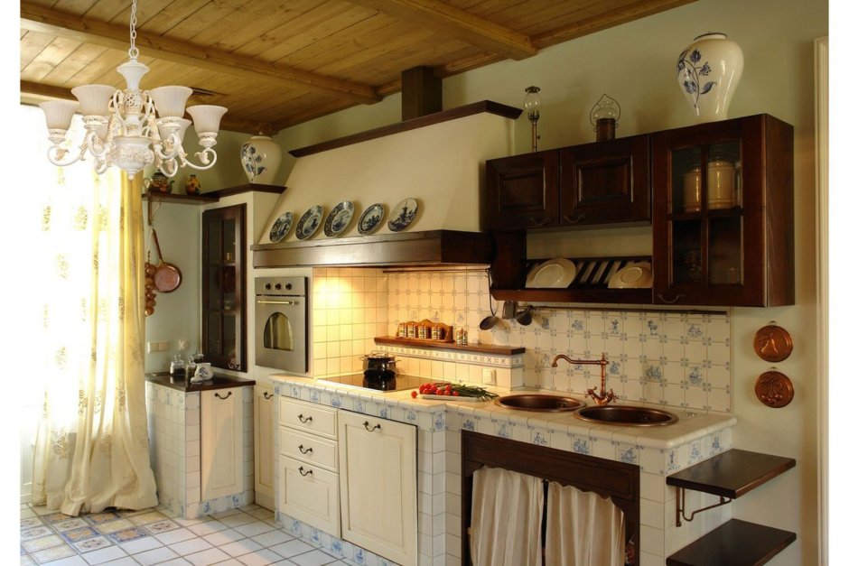Кухня в деревенском стиле в квартире