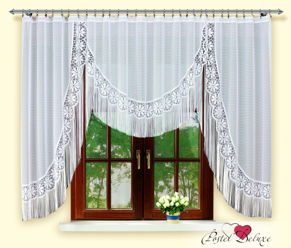 Шторы на кухню односторонние с ламбрекеном