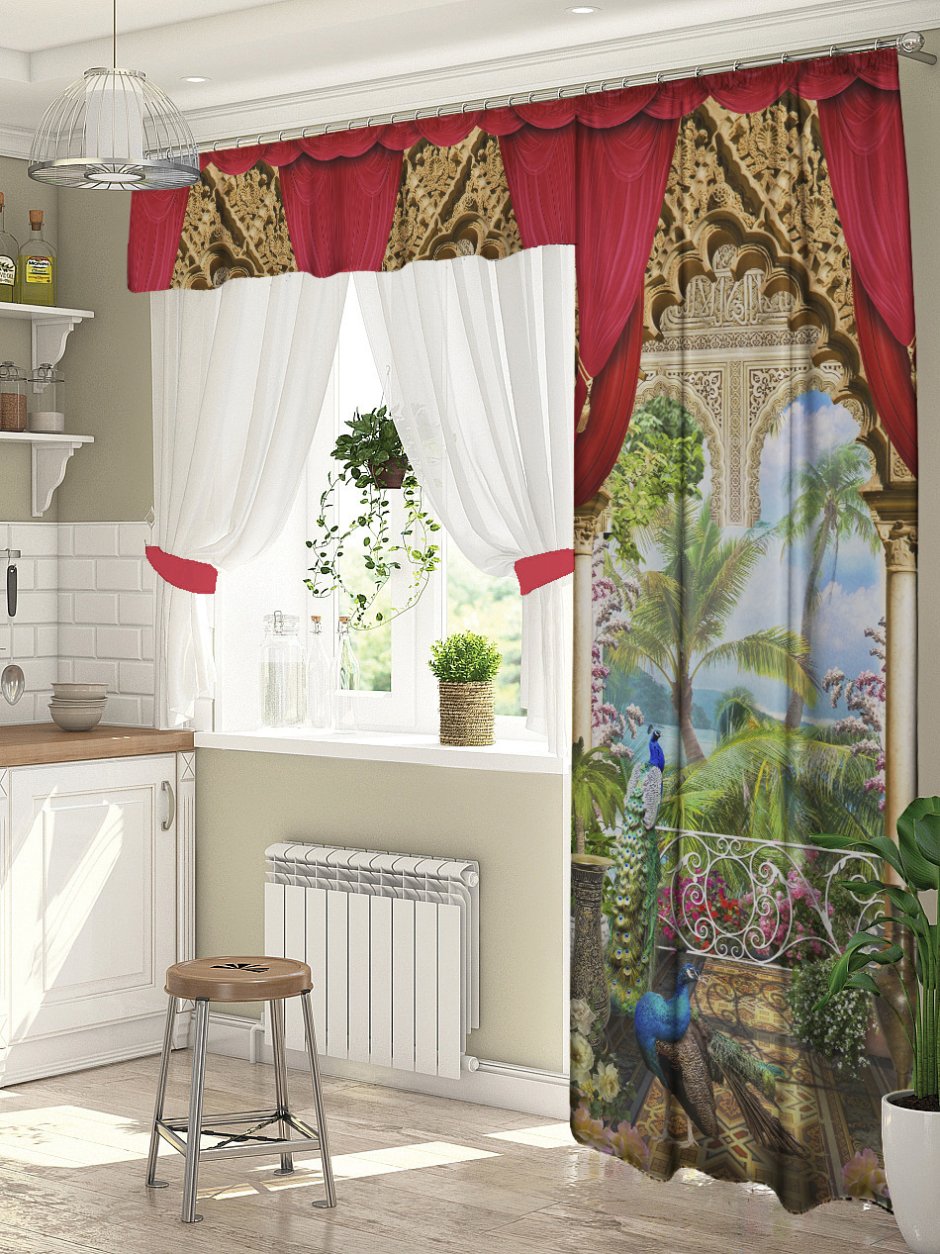 Занавески на кухню короткие