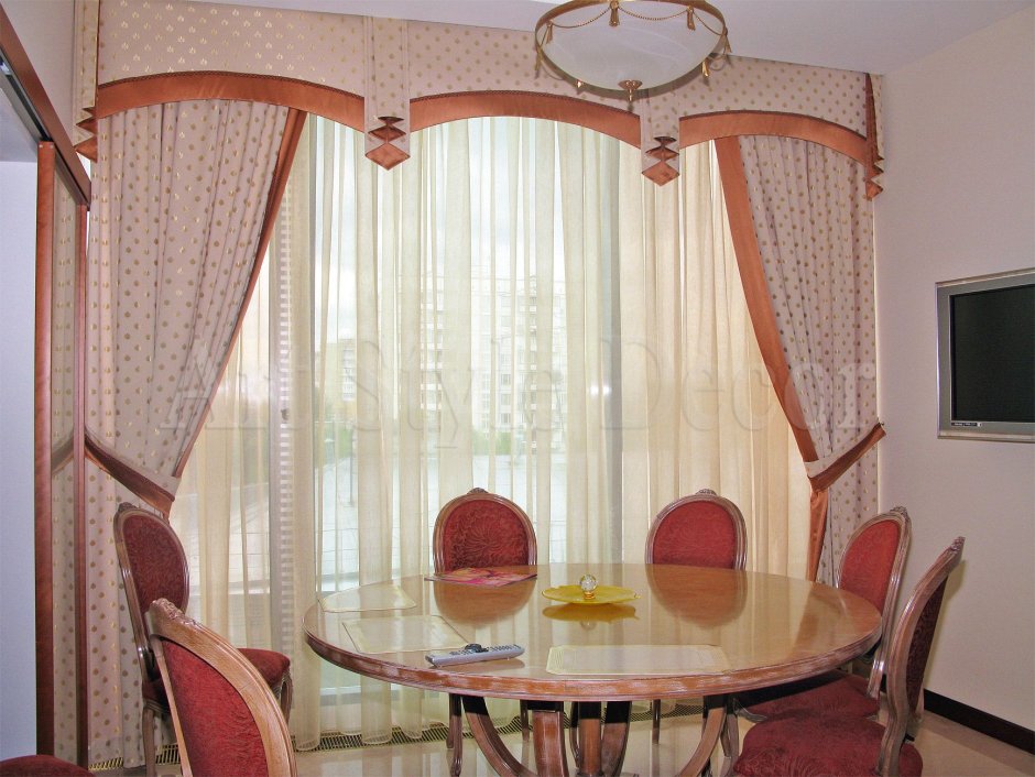 Тюль оранжевая на кухню