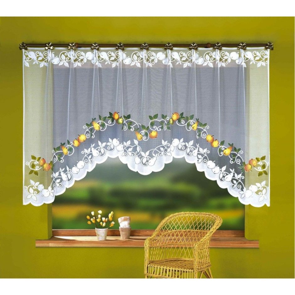 Кухонная тюль аркой