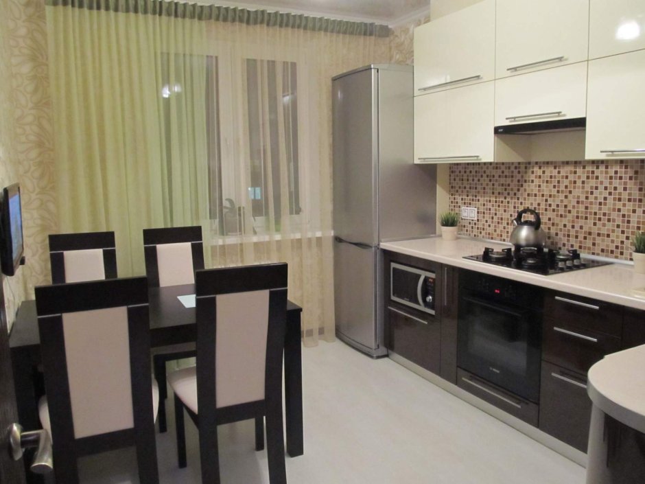 Шторы на кухню длинные