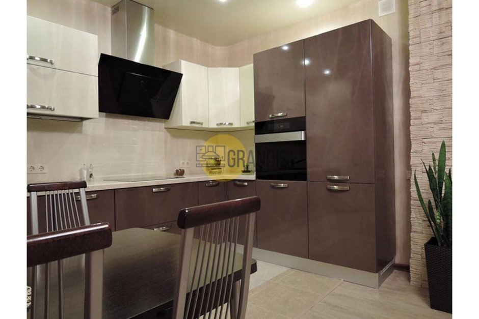 Обои под кухню цвета венге