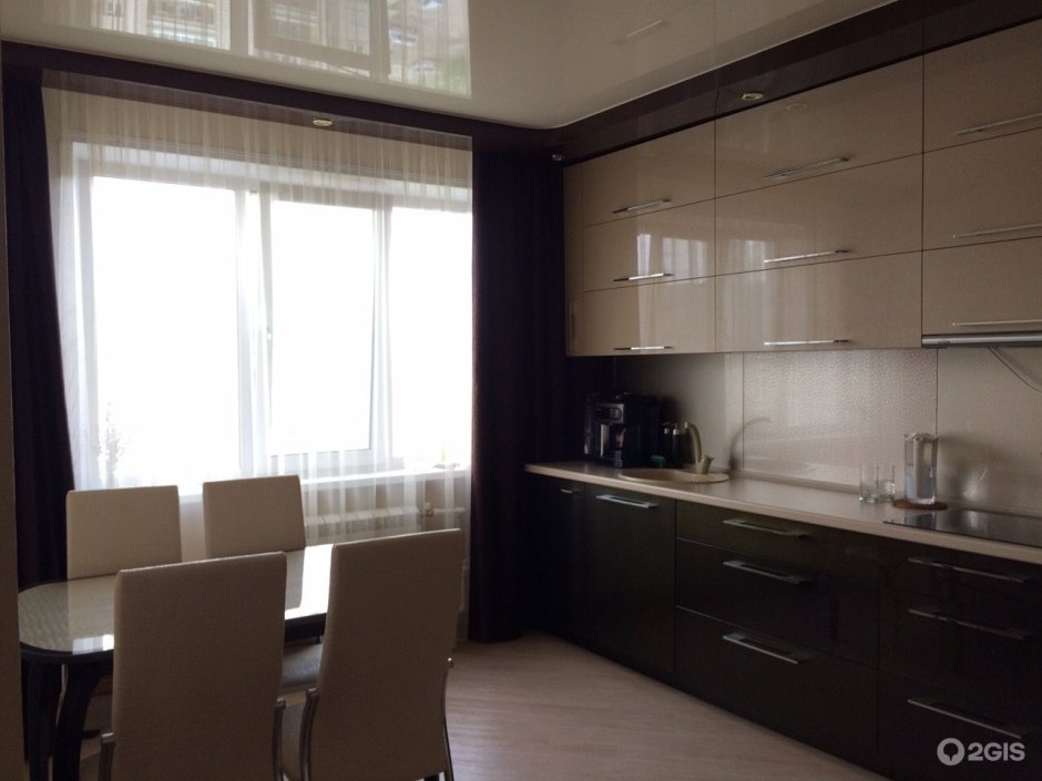 Шторы под кухню цветом венге