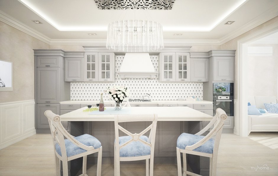 Белая кухня в парижском стиле