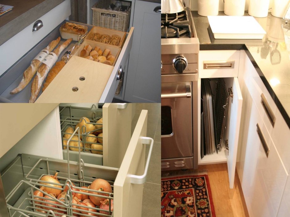 Организация пространства на кухне до и после