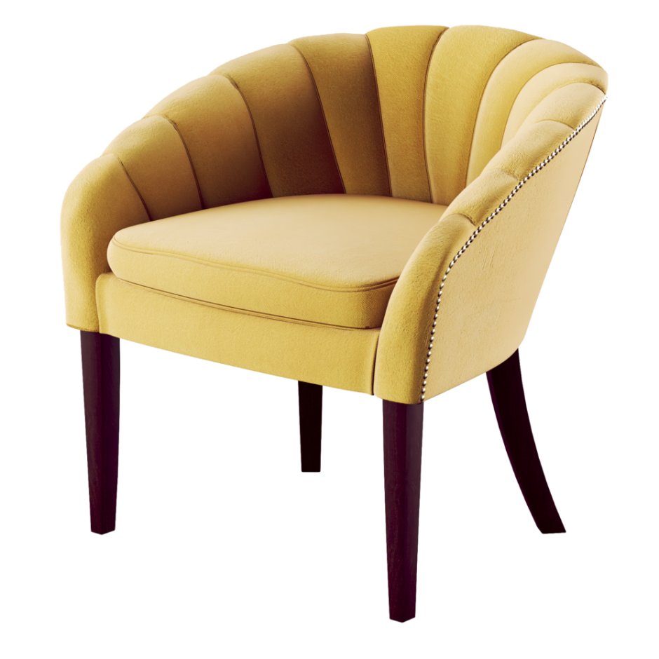 Кресло "Сайма", желтый, орех