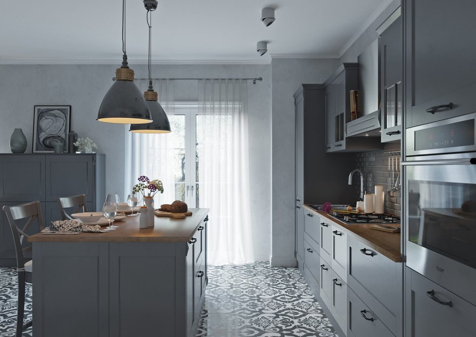Кухня в серых тонах
