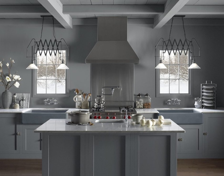 Серая кухня в интерьере