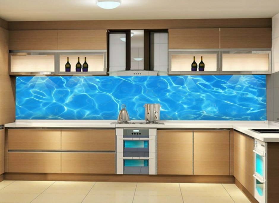 Стеклянный фартук для кухни природа