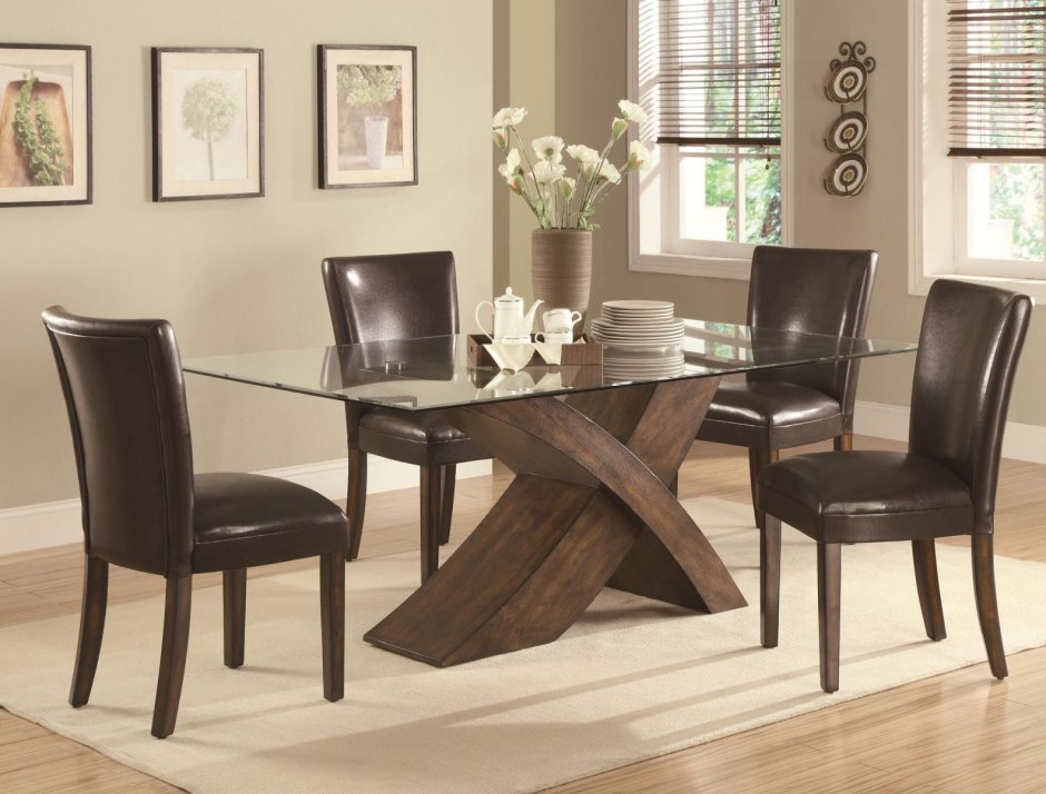 Столовая группа Cappuccino Dining Table w/4 Side Chairs
