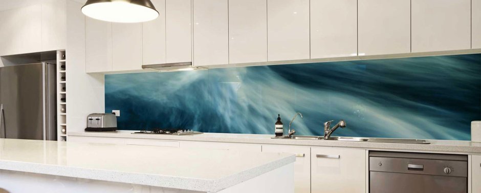 Фартук для кухни из стекла лофт