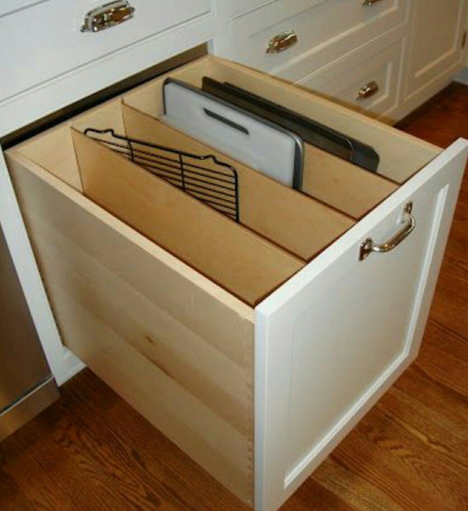 Деревянные выдвижные ящики для кухни