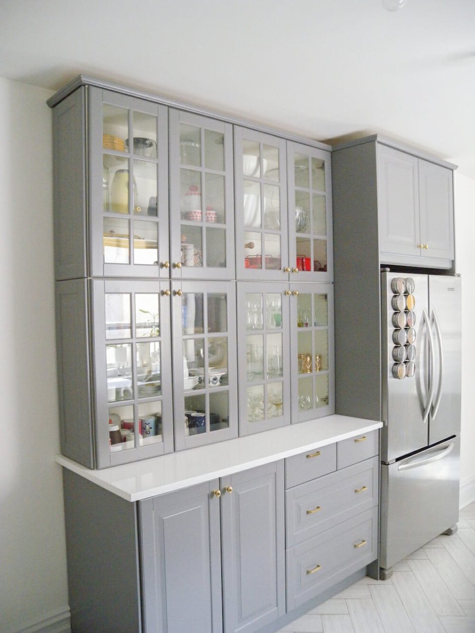 Шкаф для посуды на кухне (65 фото)