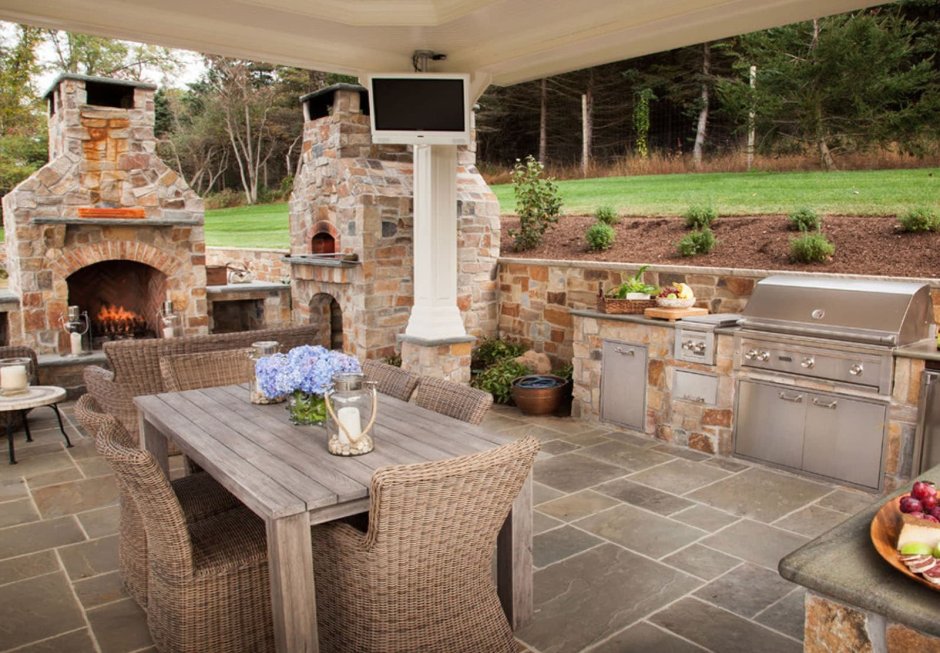 Интерьер летней кухни