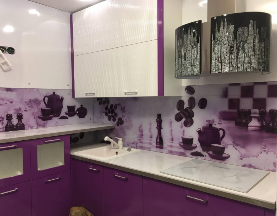Фартук для фиолетовой кухни