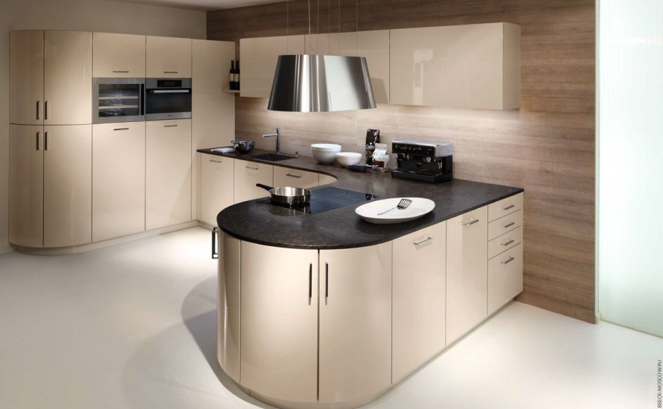 High Gloss Metallic Champagne Kitchen