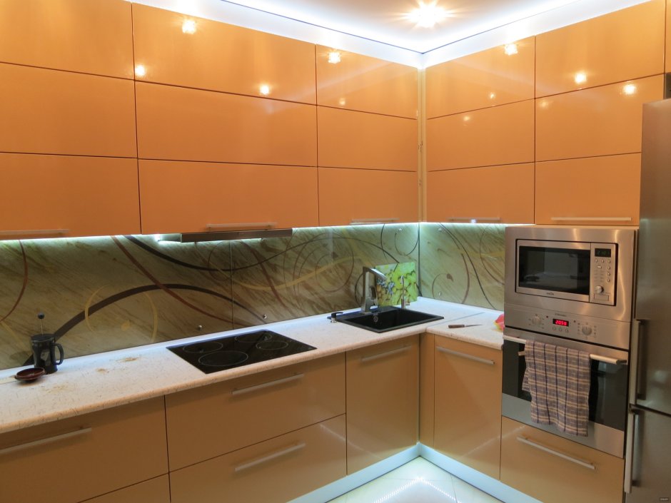 High Gloss Metallic Champagne Kitchen