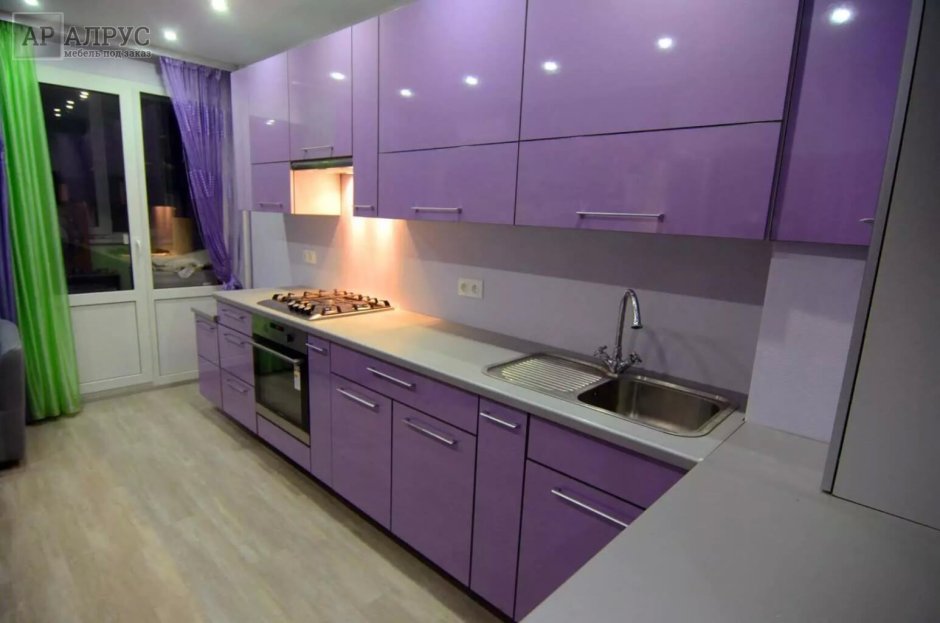 Кухни серо фиолетового цвета
