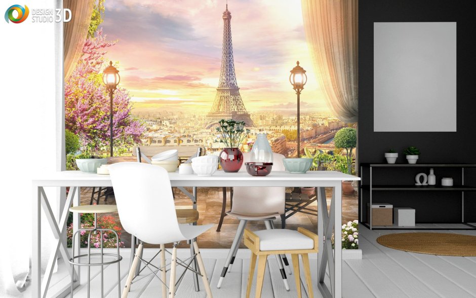 Фотообои на стену Париж на кухню