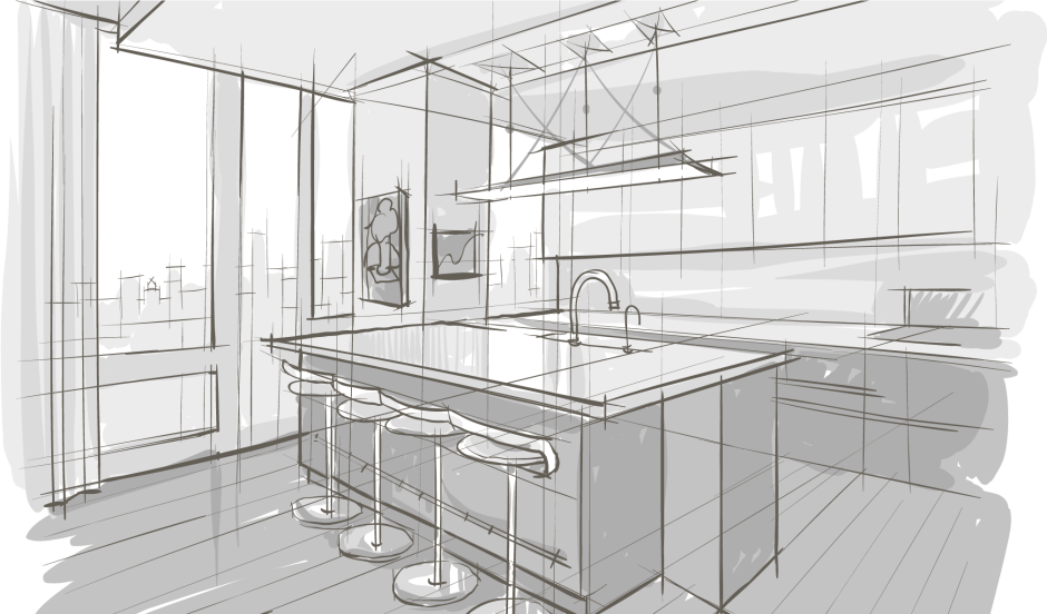 Кухонные шкафы рисование