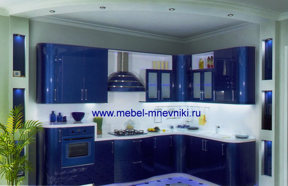 Синий кухонный гарнитур