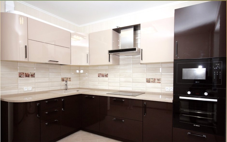 Кухня в коричневых тонах