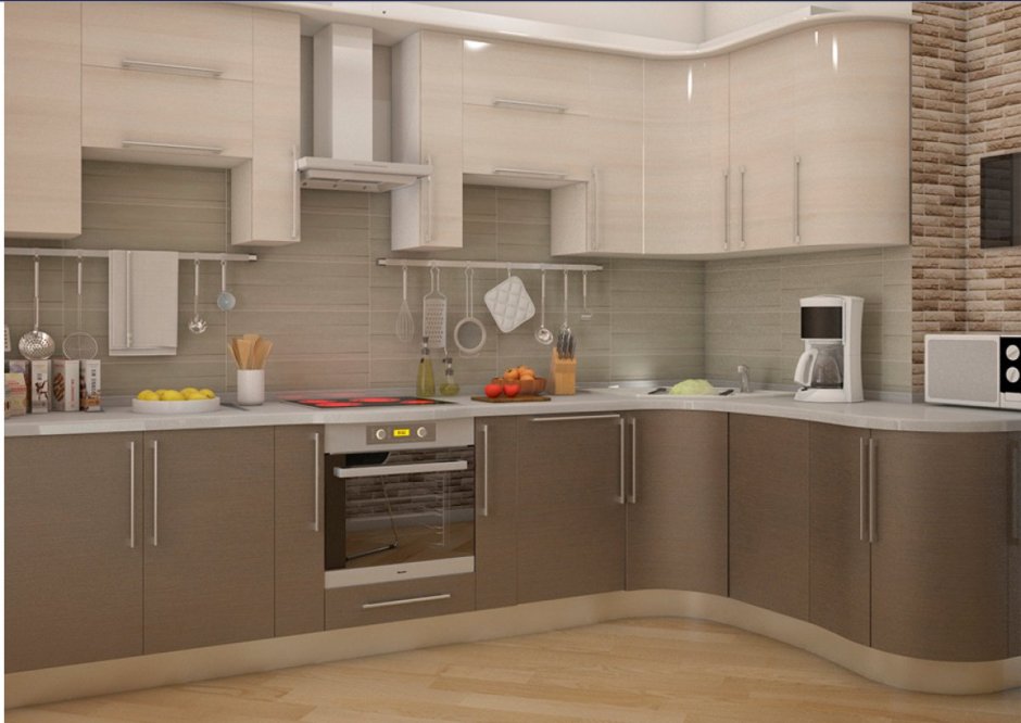 Кухня в бело бежевых тонах