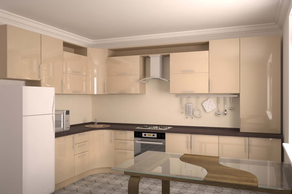 Бежевые кухни