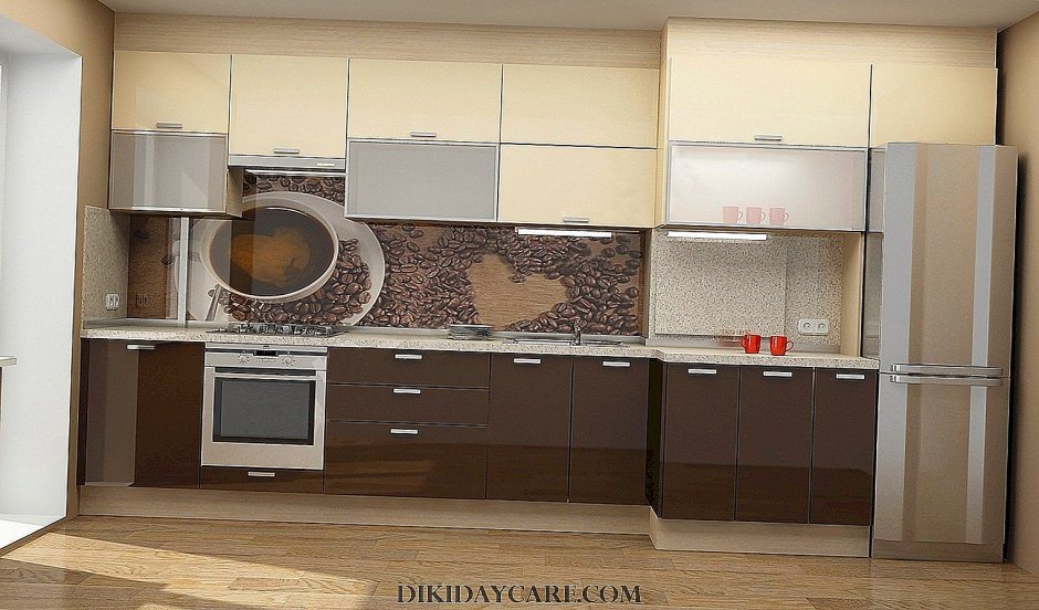 Бело кофейная кухня