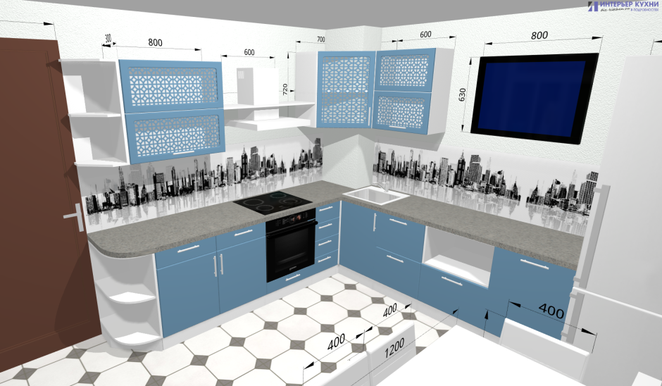 3d конструктор кухни Глетчер