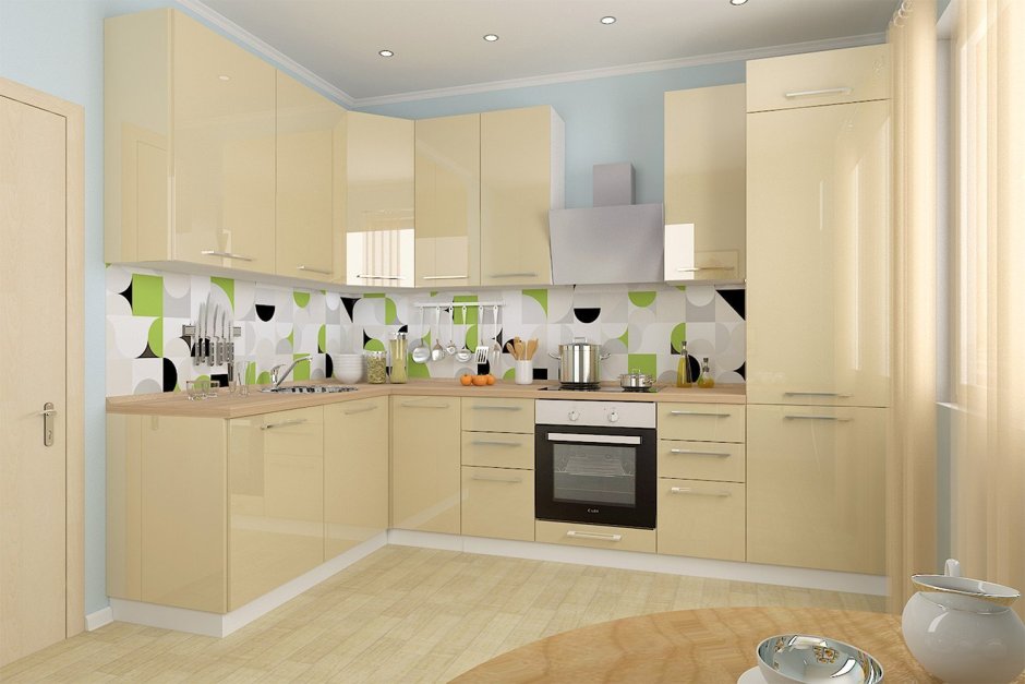 Бежевые кухни в современном стиле