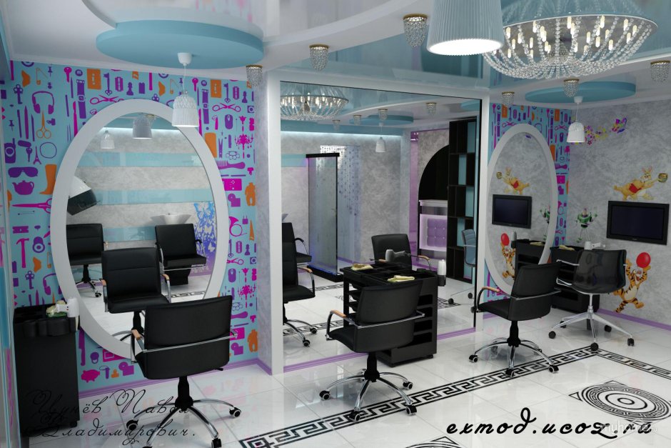 Интерьер парикмахерской студии